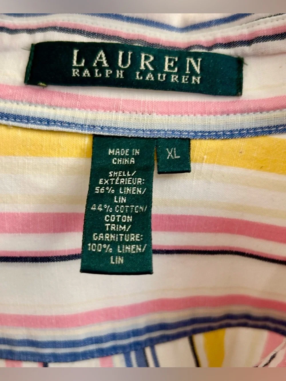VTG Lauren Ralph Lauren Linen/cotton Blouse XL - Picture 7 of 11